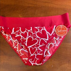 Splendies Red Heart Print Bikini